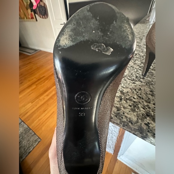 Authentic Chanel Gold Heels Pumps Size 39 - Picture 13 of 13